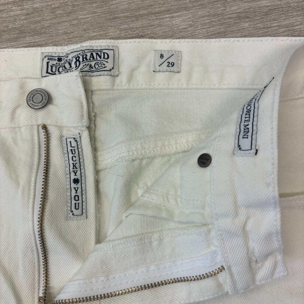 LUCKY BRAND WHITE DENIM MINI SKIRT
